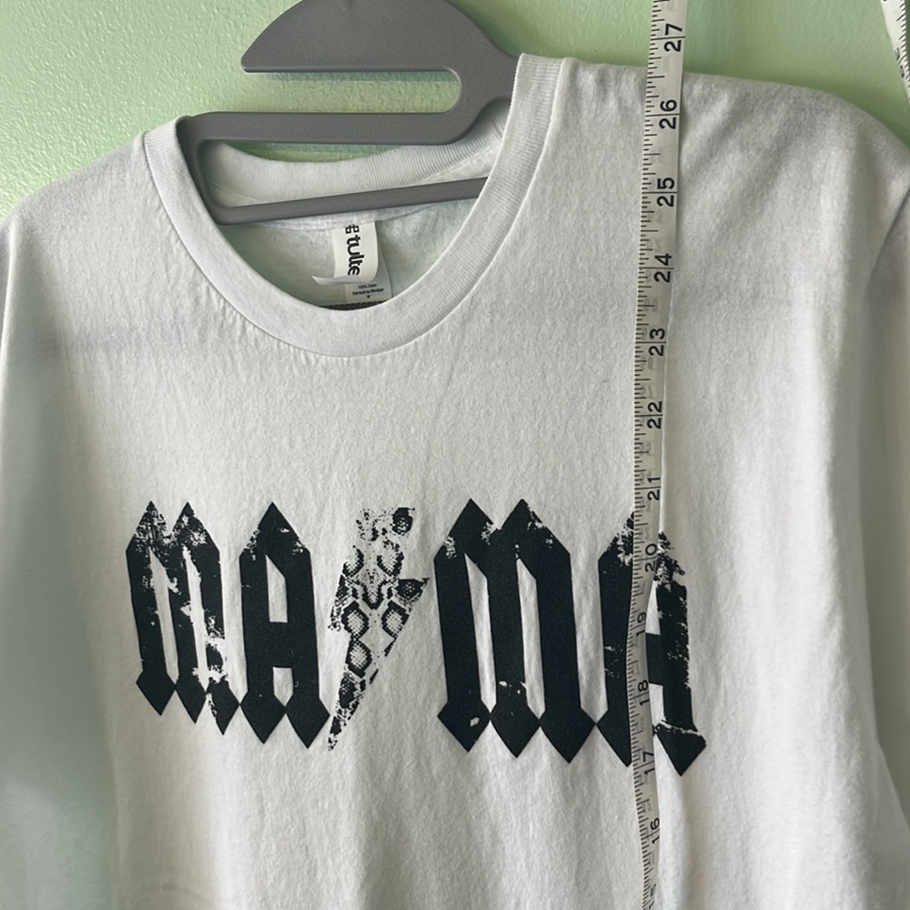 Tultex 202 MAMA Black & White Lightning Bolt Rock Look Graphic Print T-Shirt. M. - Picture 11 of 11